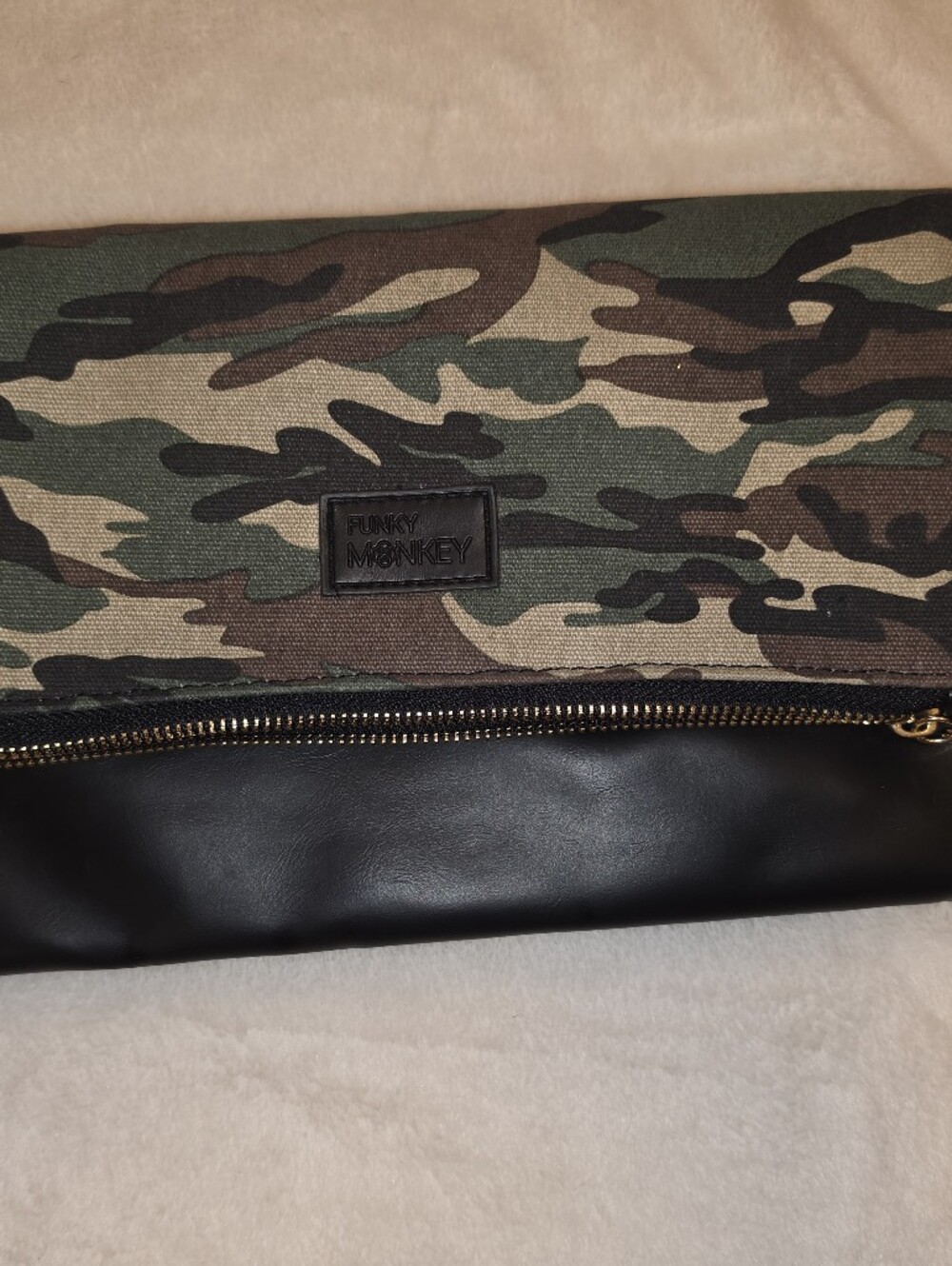 Camouflage & Black Fold-Over Clutch - Funky Monkey